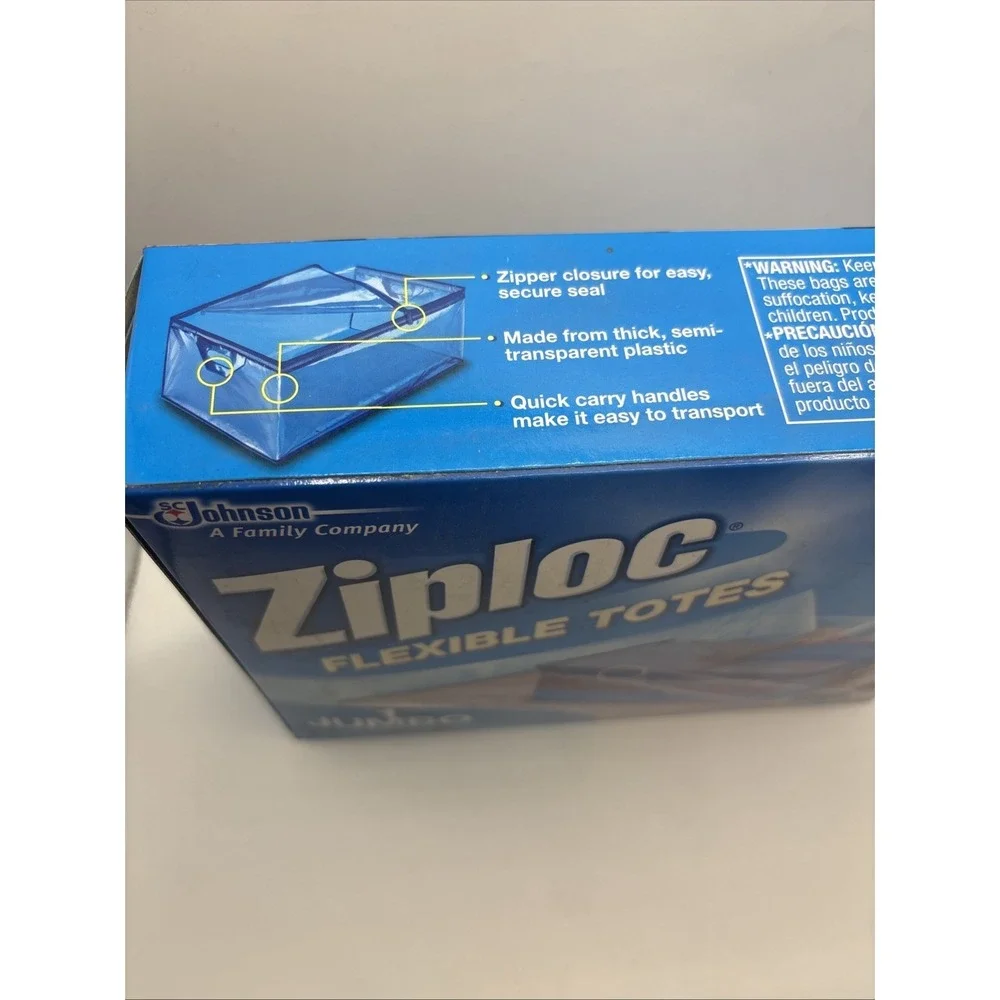 Ziploc 1 Jumbo Flexible Storage Tote 22 Gallon Clear Plastic Sealed Bag